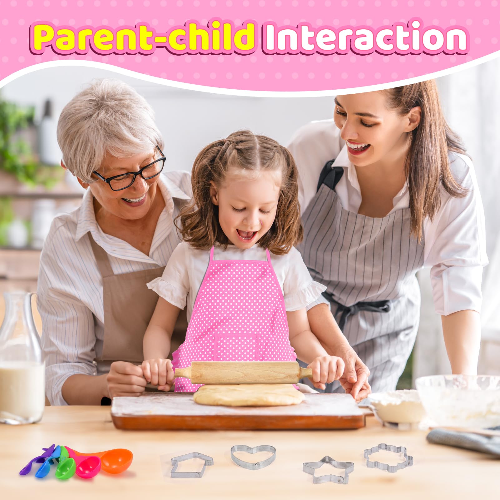 Kids Chef Set - 20Pcs Kitchen Role Play Toys with Apron & Hat for Toddlers 3-8 | Cooking & Baking Gift for Girls