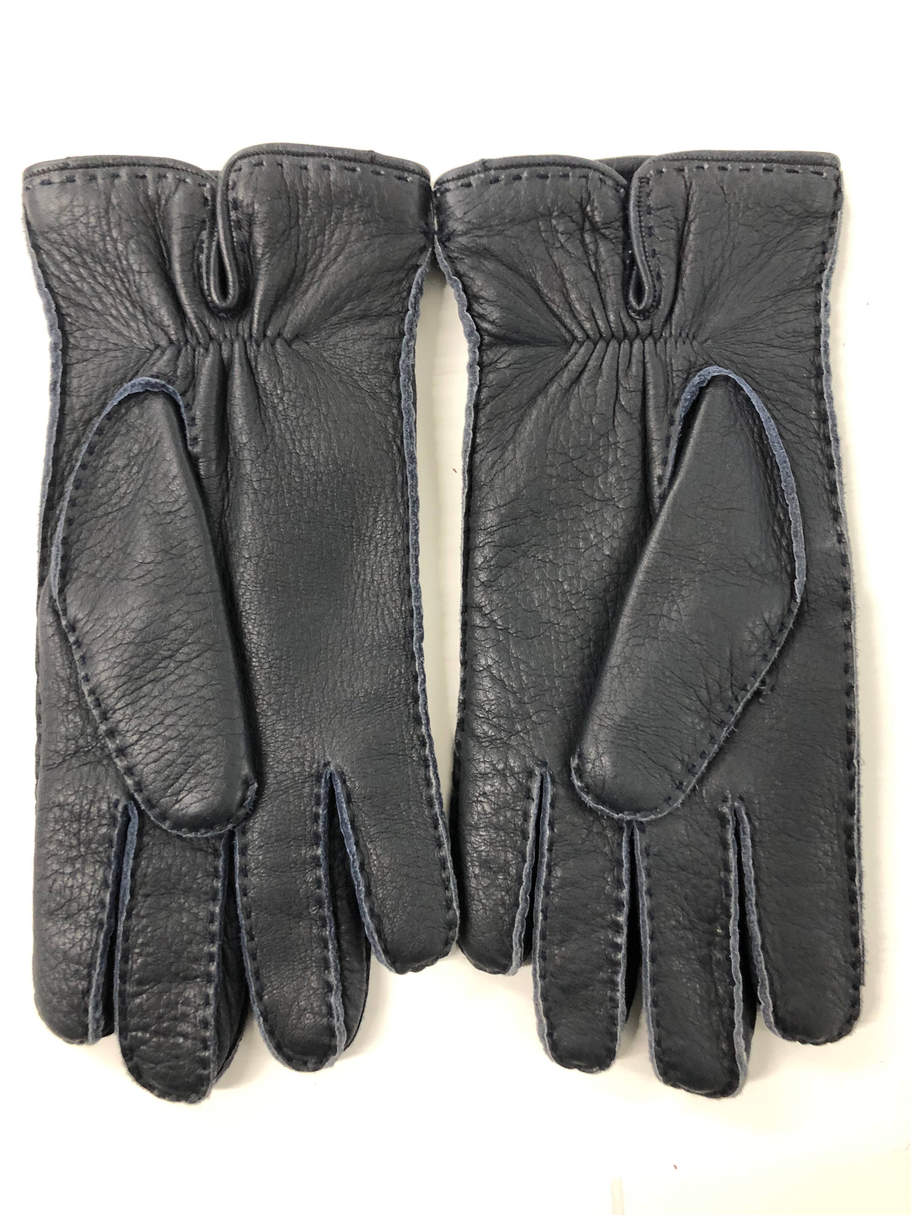 Premium Navy Leather Hunting Gloves - Warm, Durable & Grip-Enhanced for Outdoor Hunting & Shooting | Ideal for Cold Weather & Tactical Use
