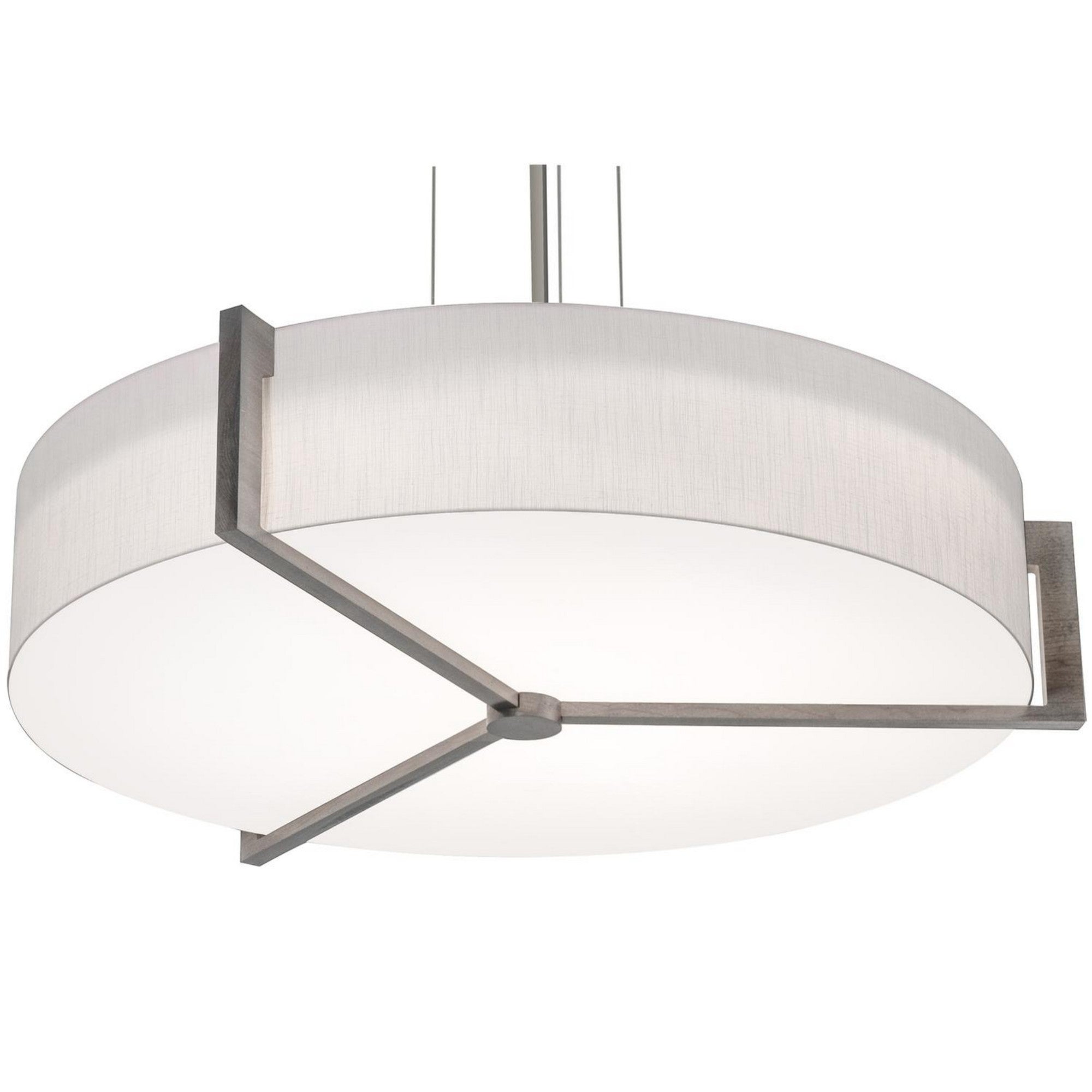 Apex 33 LED Pendant Light - Modern Linen White & Weathered Grey Finish - Perfect for Kitchen Island, Dining Room, or Living Room Lighting