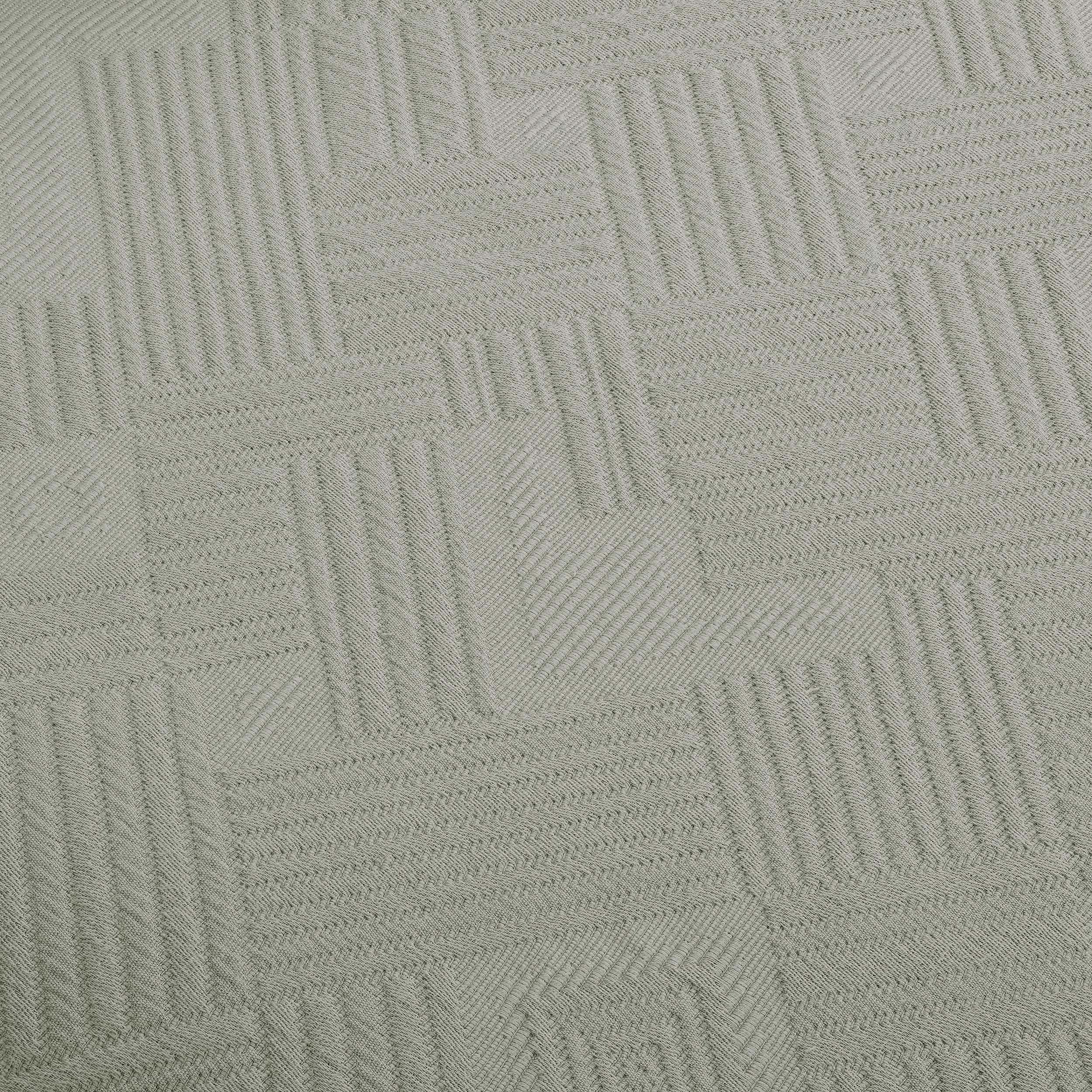 Geometric Fret Cotton Jacquard Matelasse Scalloped Bedspread Set - Queen Size Luxury Bedding for Modern Bedrooms | Perfect for Guest Rooms & Master Suites