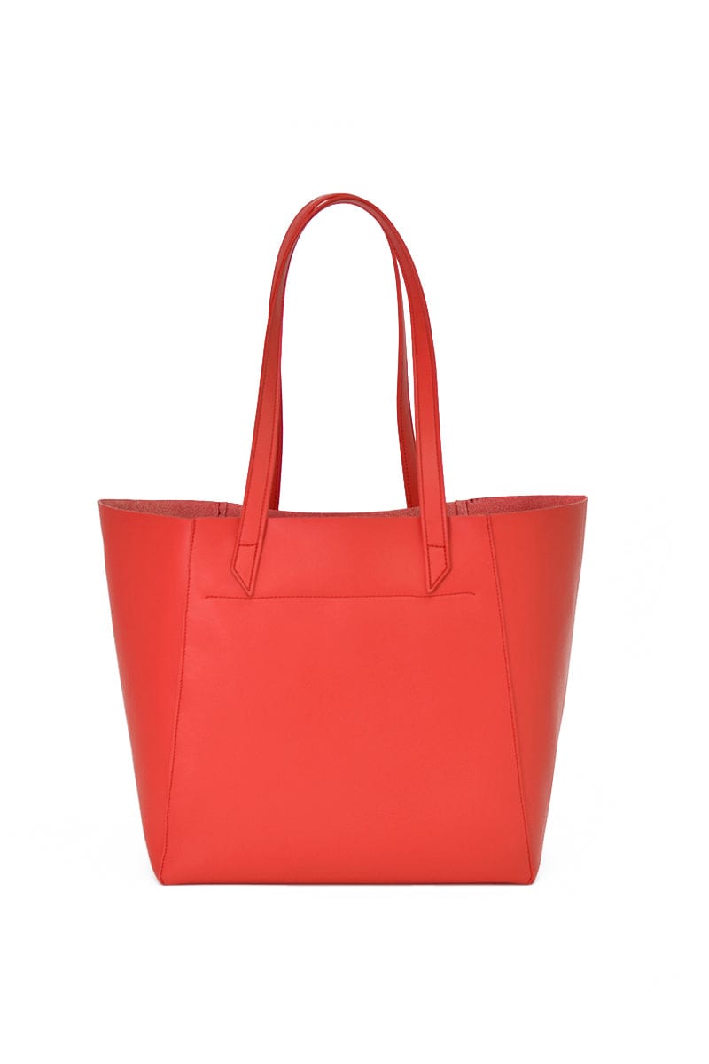 Totissimo Foldable Vegan Leather Tote Bag for Women - Stylish Cherry Red Handbag for Work, Travel & Shopping | Eco-Friendly & Lightweight