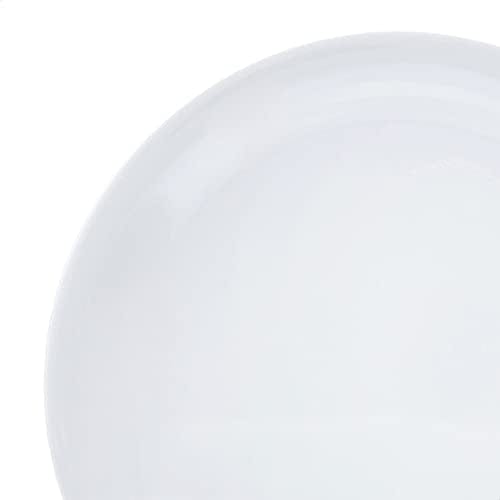 AmazonCommercial 7.25-Inch White Melamine Oval Serving Platter Set of 6 - Durable & Lightweight for Party, Catering, Buffet & Holiday Serving