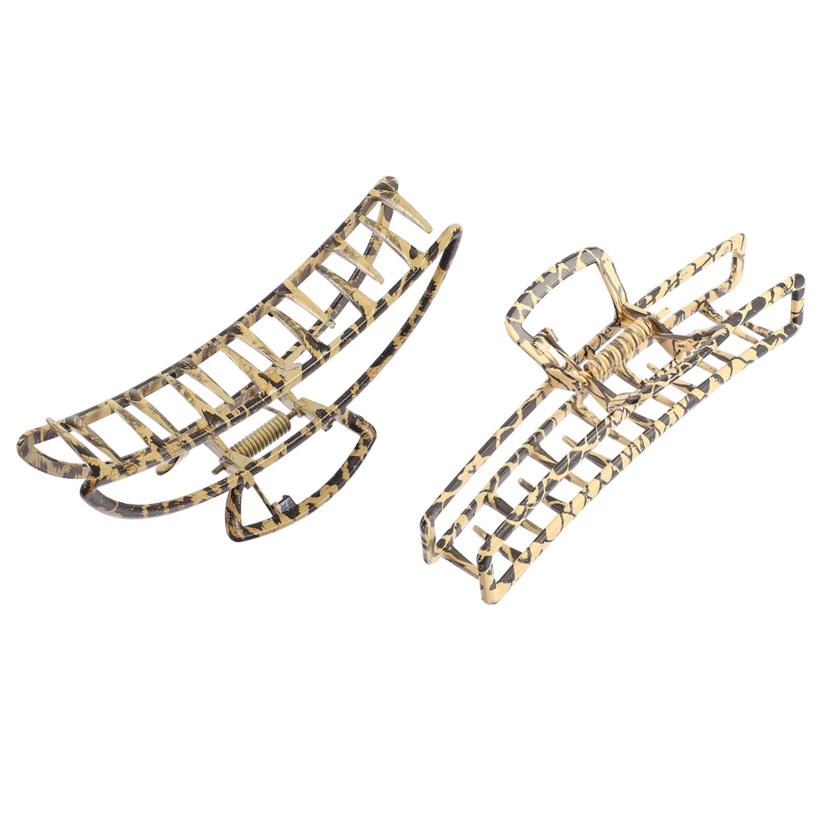 GALPADA 2 Pack Leopard Print Hair Claw Clips for Women - Durable Non-Slip Hair Clips for Ponytails, Half-Up Styles & Sectioning - Fade-Resistant Hair Accessories for Daily Use, Work & Special Occasions