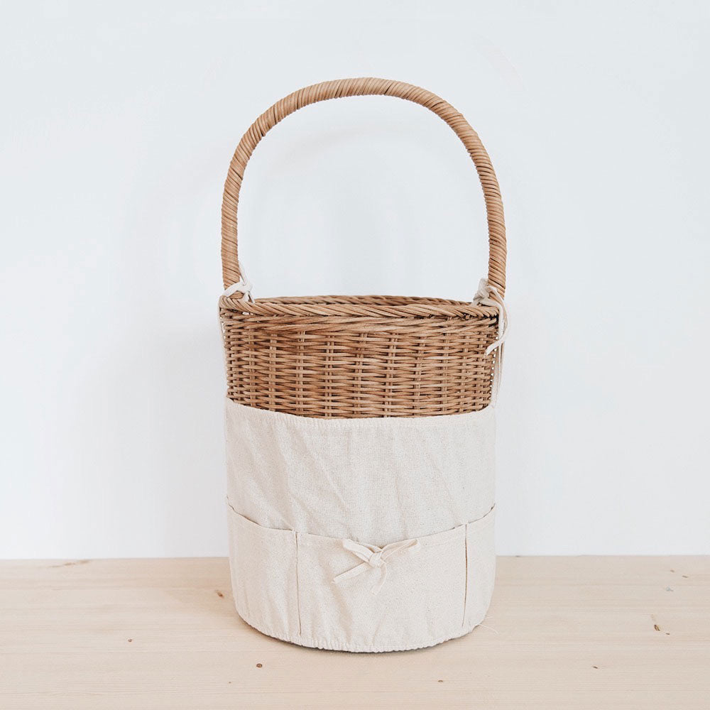 Natural Rattan Storage Basket - Handwoven Busby Basket for Home Organization, Laundry, Toys & Blankets | Eco-Friendly & Stylish Decor for Living Room, Bedroom & Nursery
