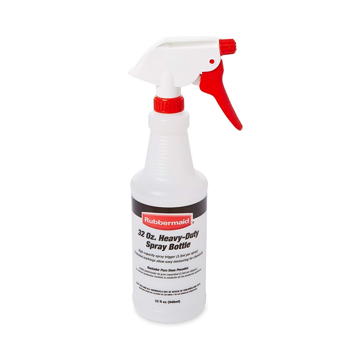 Rubbermaid Heavy-Duty Spray Bottle - 32oz Chemical Resistant Cleaning Sprayer for Home, Garden & Car Detailing | Durable Trigger Sprayer for Cleaning Solutions, Pesticides & Watering Plants