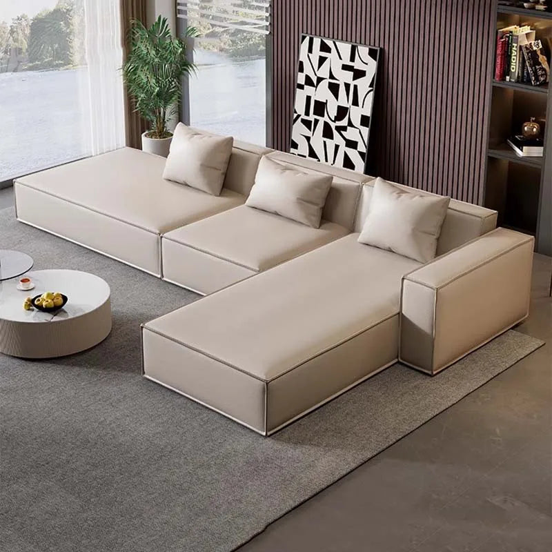 Minimalist Tofu Lounge Sofa Set - Modern Comfort for Small Spaces, Living Room, Apartment & Studio Decor