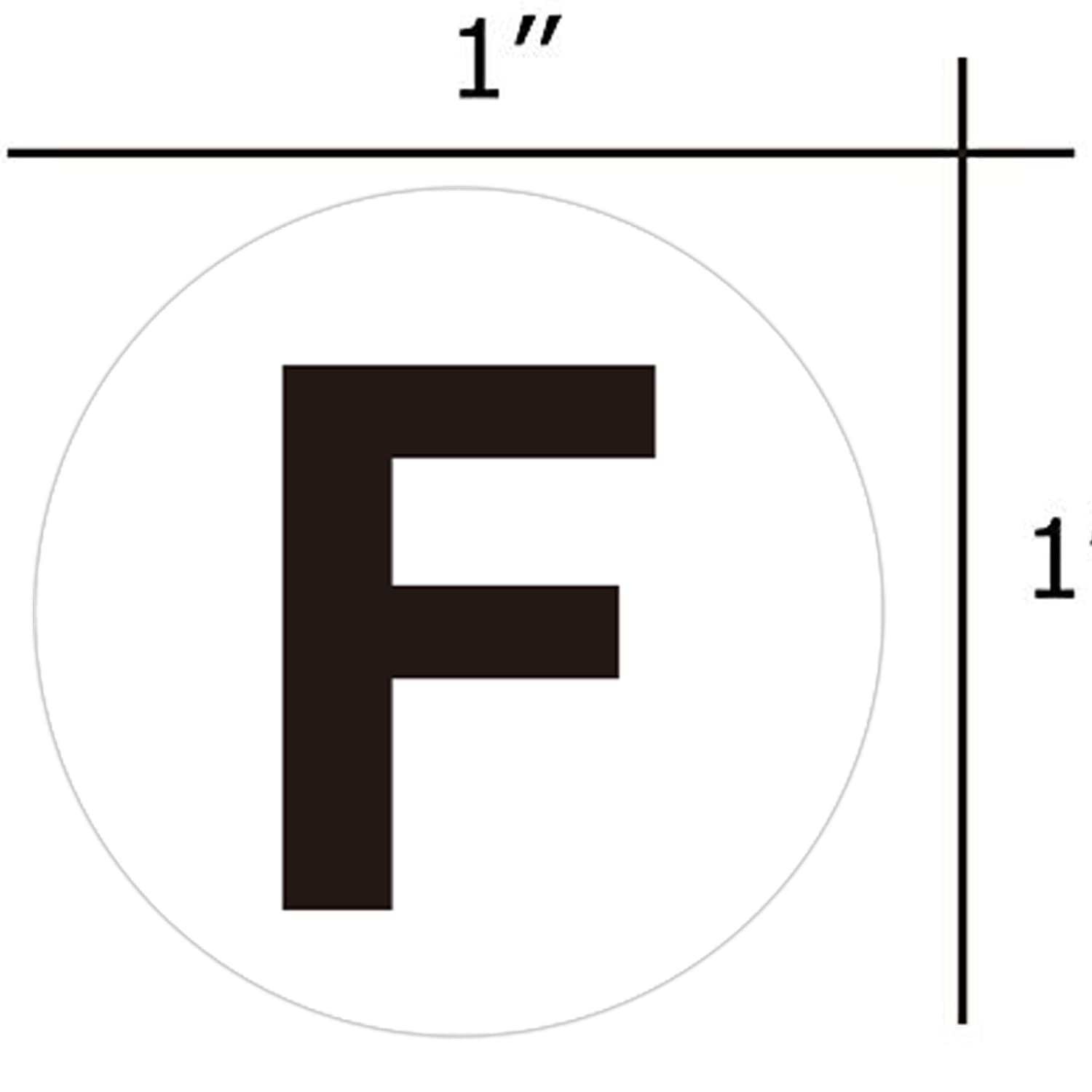1 Inch Round Letter F Inventory Labels - 500 Adhesive Circle Dot Stickers for Organizing, Filing & Storage | Capital F Stickers for Office, Warehouse & Retail Use