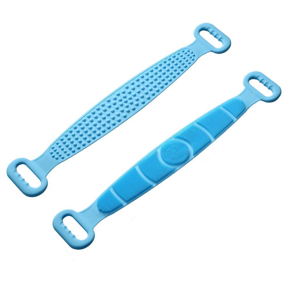 SQUICKLE Silicone Body Brush for Shower - Exfoliating Back Scrubber with Soft Bristles for Men & Women - Improves Blood Circulation & Skin Health - Multicolor (Pack of 1) - Perfect for Spa, Exfoliation & Deep Cleansing at Home