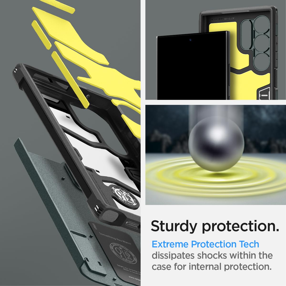 Spigen Tough Armor Heavy Duty Shock Resistant Case for Samsung Galaxy S24 Ultra - Abyss Green | Military-Grade Protection | Perfect for Outdoor Adventures & Daily Use
