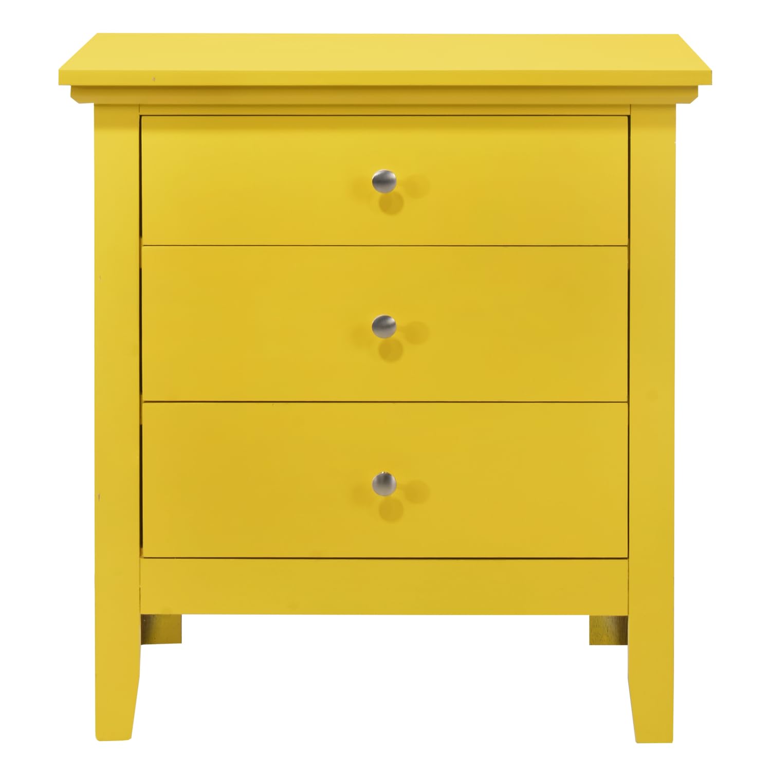 Hammond 3-Drawer Nightstand - Yellow Small End Table for Bedroom & Living Room (26