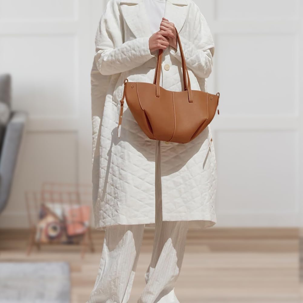 2024 Stylish Leather Tote Bags for Women - Large Work Handbag with Detachable Purse, Underarm & Dumpling Bag | Perfect for Office, Travel & Daily Use