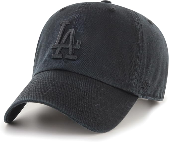47 Brand Los Angeles Dodgers Cleanup Adjustable Baseball Cap - Black for Men & Women | Perfect for Games, Outdoor Activities & Casual Wear