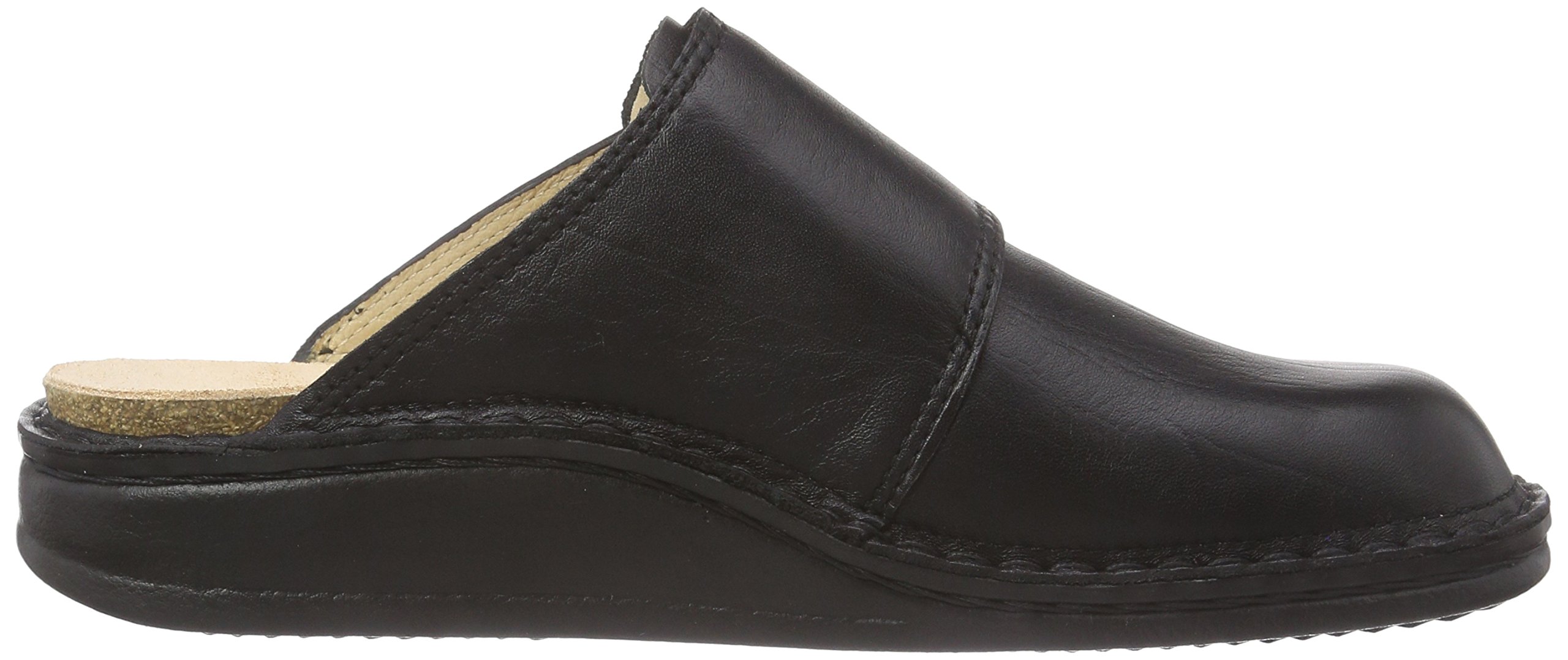 Finn Comfort Men's Clogs - Slip-Resistant Comfort Shoes for Healthcare Workers & Chefs - Black Leather Clogs Size 9 US - Perfect for Hospitals, Kitchens & Casual Wear