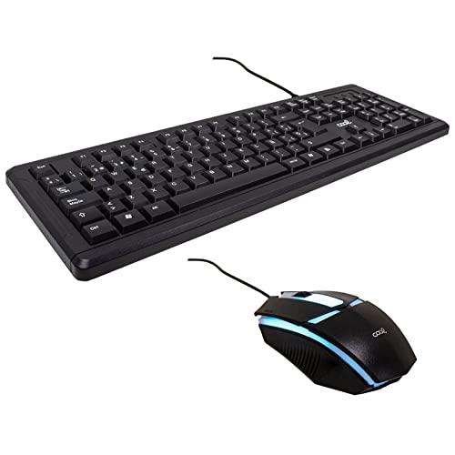 Spanish USB Wired Gaming Keyboard and Mouse Combo with Backlit LED - Perfect for PC Gaming, Office Work, and Typing (Florida Cool Design)