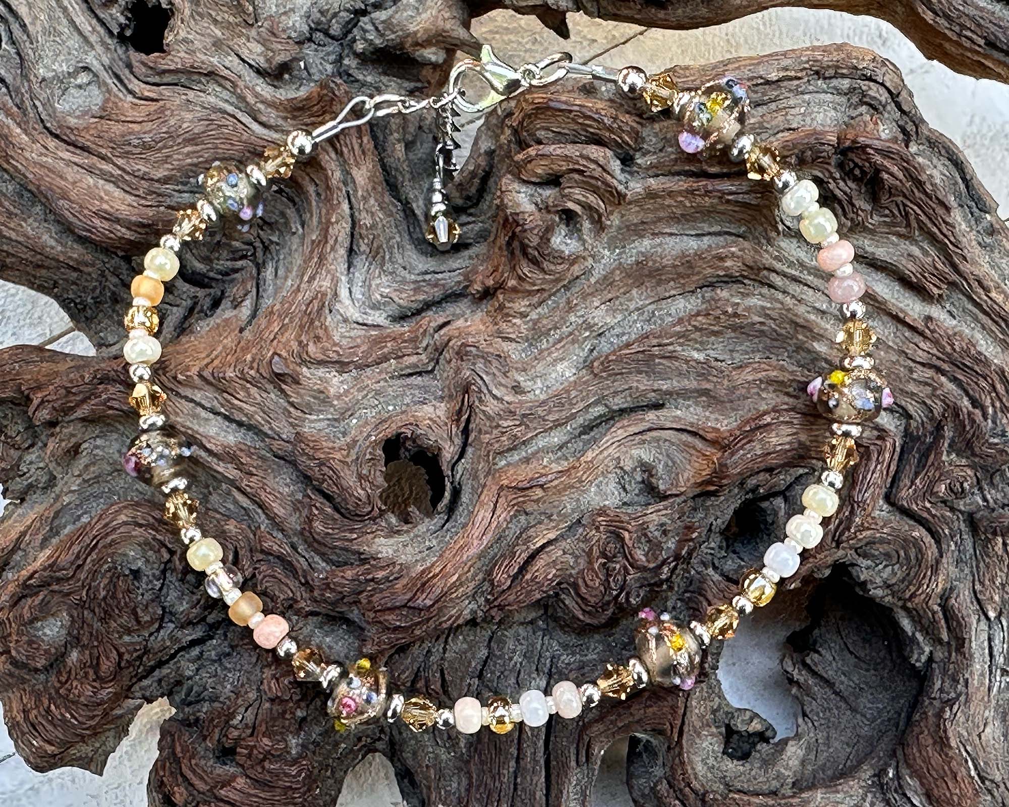 Topaz Olive Glass Beaded Anklet - Bohemian Style Adjustable Ankle Bracelet for Women | Perfect for Beach, Summer, and Festival Outfits