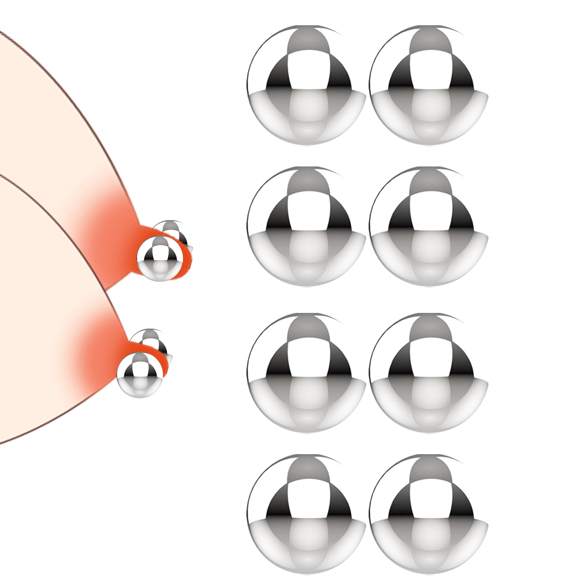 Stainless Steel Nipple Clamps Set - 8 Piece BDSM Adult Toy Kit for Men & Women | Sensual Pleasure, Clit & Labia Clips, Cock Rings, Penis Beads | Perfect for Couples Play, BDSM Scenes & Sensual Exploration