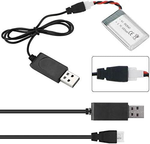 2PCS 3.7V 650mAh Lipo Drone Batteries with USB Charger - Compatible with SYMA X5/X5C/X5SC/X5SW Quadcopter - Rechargeable Battery Pack for Aerial Photography & FPV Flying