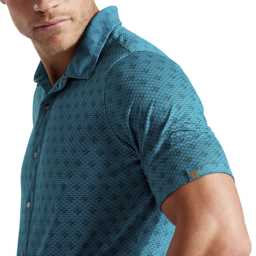Men's Quick-Dry Hiking Short Sleeve Shirt - Canyon Tech Snap Performance Top for Outdoor Adventures & Travel