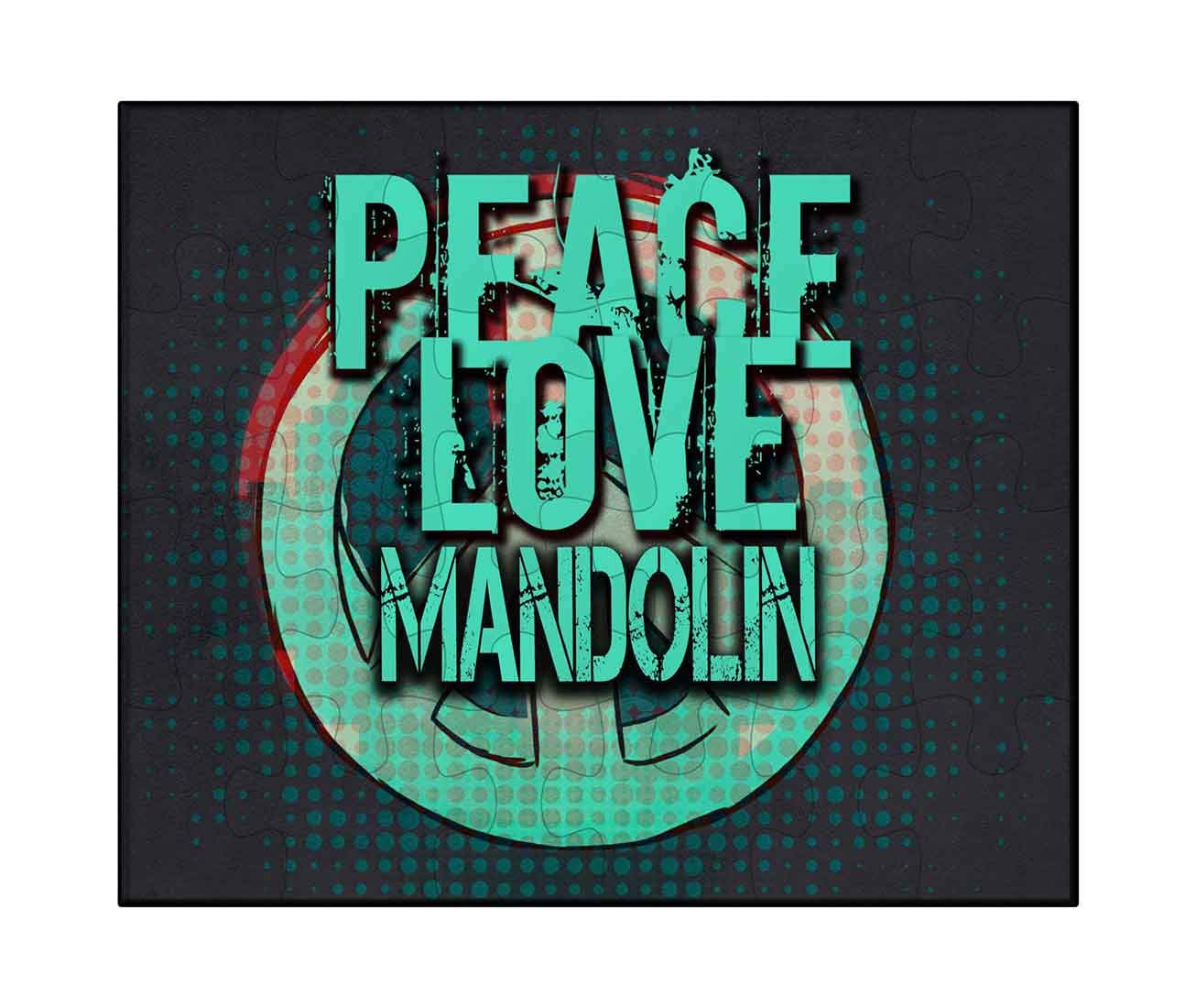 Makoroni - Peace Love Mandolin Music Jigsaw Puzzle, 80 Piece Puzzle for Adults & Kids, Fun Family Game Night Activity, Desk Decor & Gift Idea
