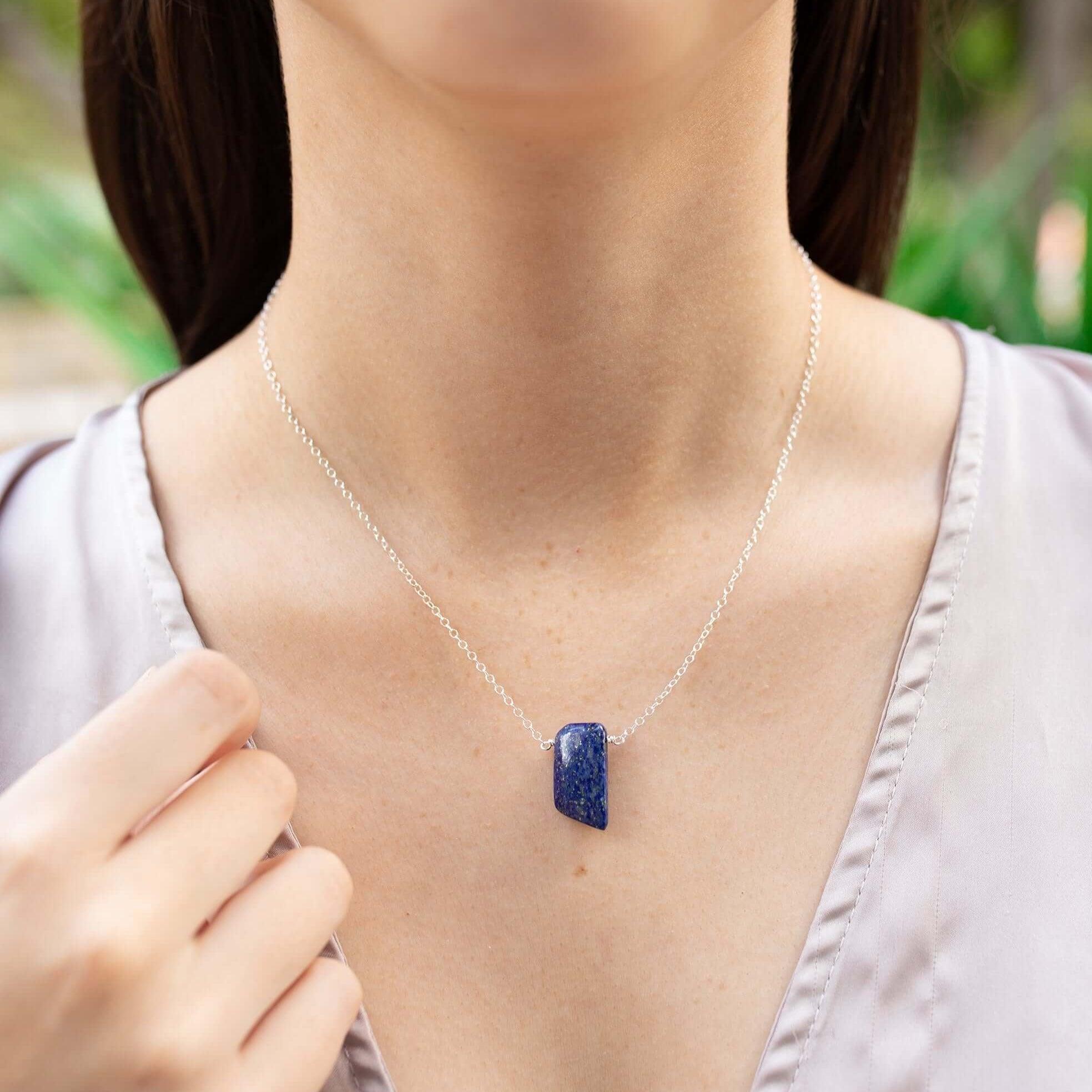 Natural Blue Lapis Lazuli Crystal Pendant Necklace - Healing Stone Jewelry for Women, Chakra Balancing & Spiritual Gifts | Perfect for Meditation, Yoga & Energy Work