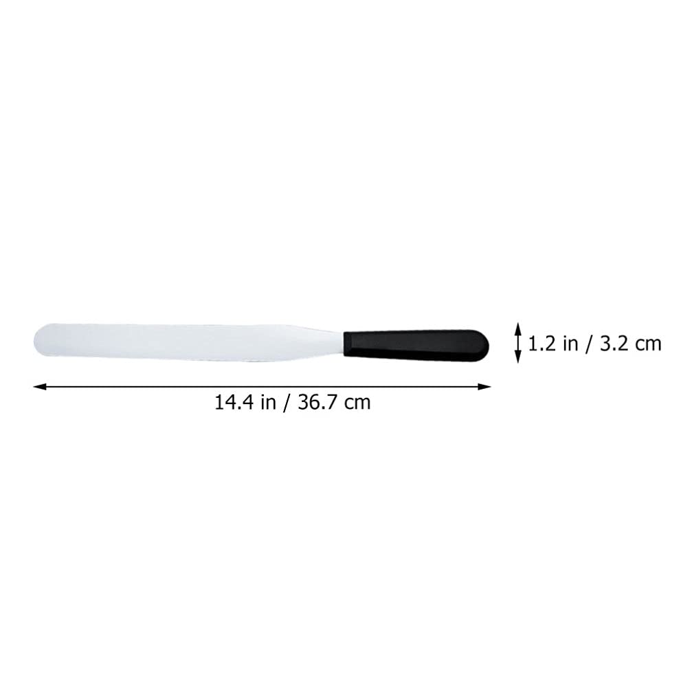 DOITOOL 2-Piece Stainless Steel Cake Spatula Set - Metal Icing Spreader with Plastic Handle for Baking, Cake Decorating, Buttercream Frosting & Cheese Spreading - Perfect for Home Bakers & Professional Kitchen Use