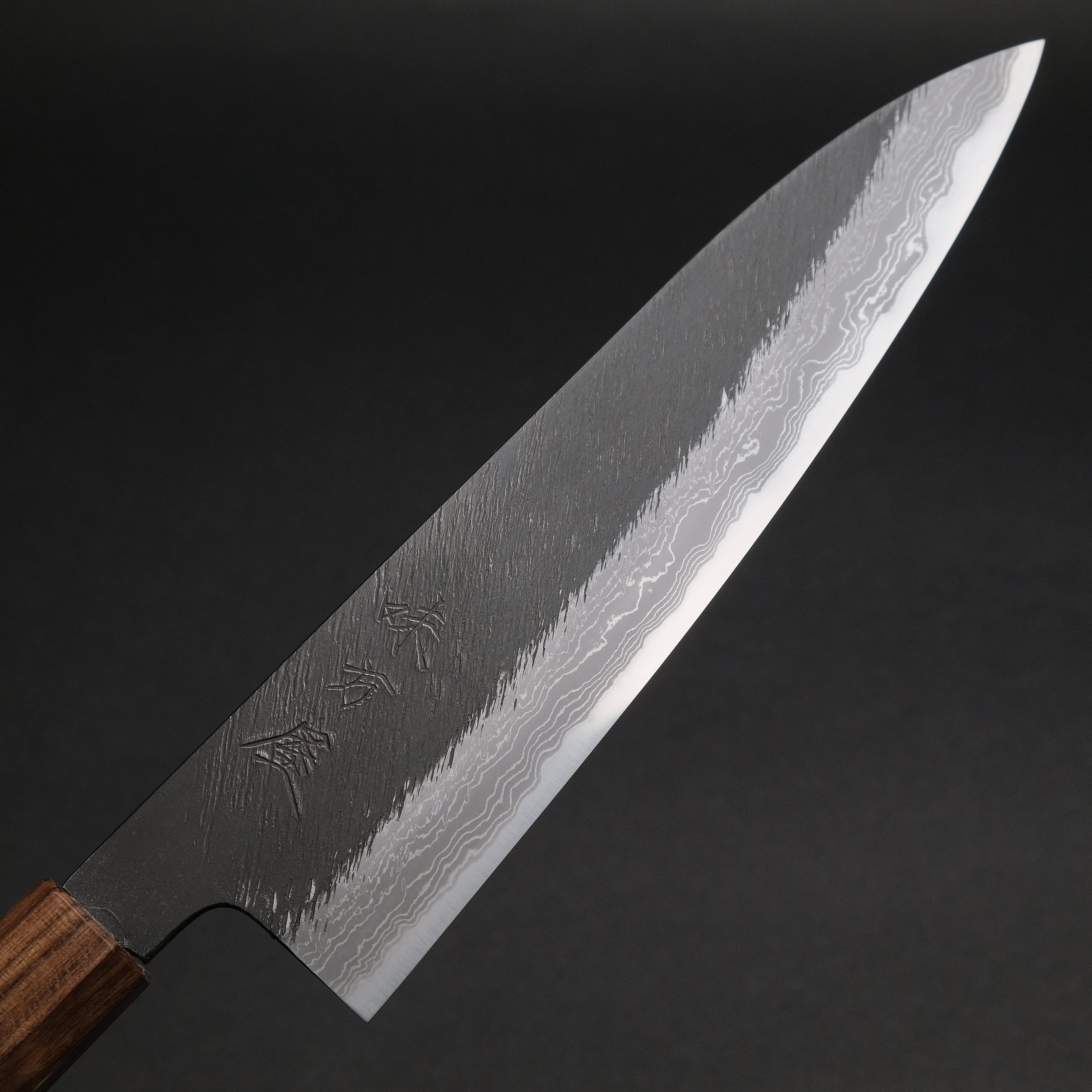 Premium Ajikataya White #2 Matsuba Damascus Gyuto 210mm Japanese Chef Knife with Ebony Handle - Perfect for Sushi, Meat Slicing & Professional Kitchen Use (#14)