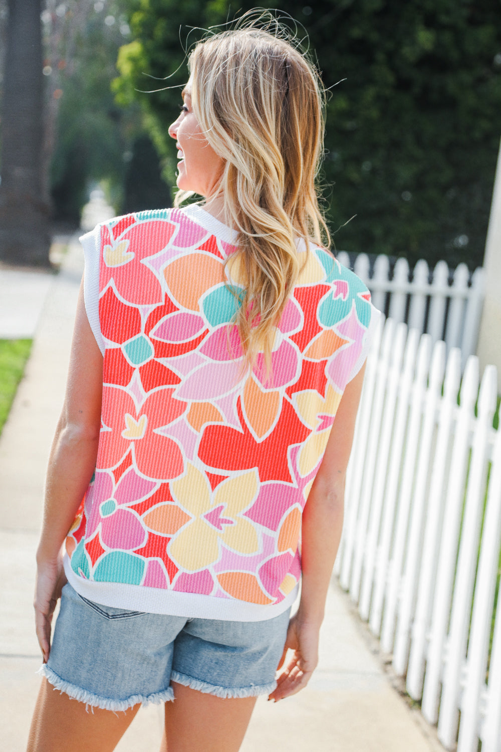 Beautiful Coral Floral Print Dolman Sleeve Blouse - Women's Boho Chic Tunic Top for Casual Wear, Beach Outfits & Summer Vacations