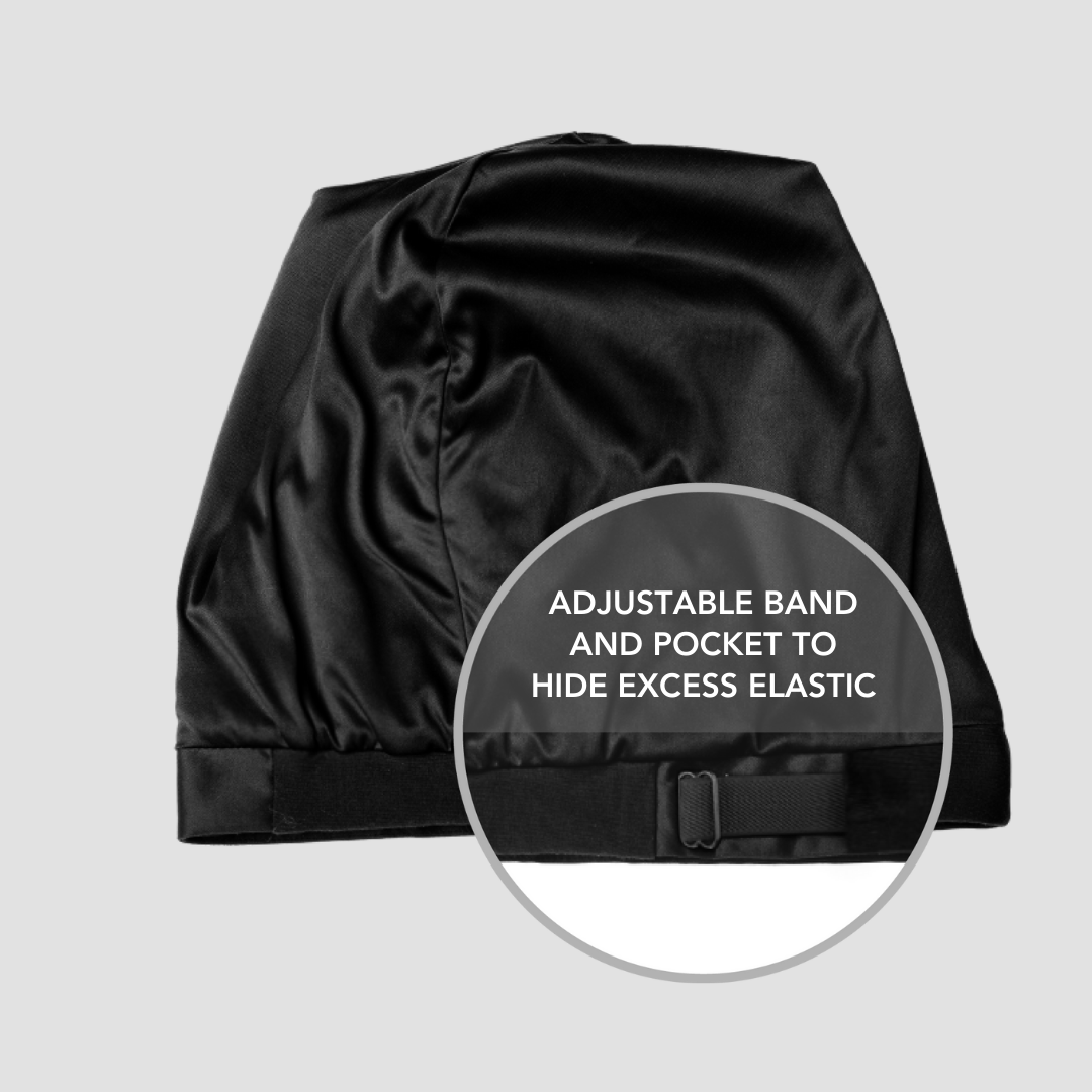 Satin Lined Sleep Cap for Natural Hair - Hairbrella Silk Bonnet for Curly & Afro Hair - Nighttime Hair Protection for Women & Men - Perfect for Bedtime & Travel