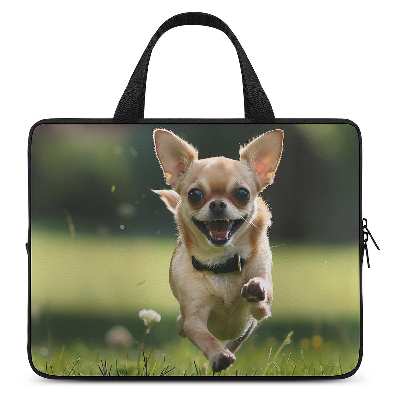 Stylish Chihuahua Dog Print Laptop Tote Bag - Portable 10 Inch Notebook Carrying Case with Protective Padding - Perfect for Work, School & Travel Accessories