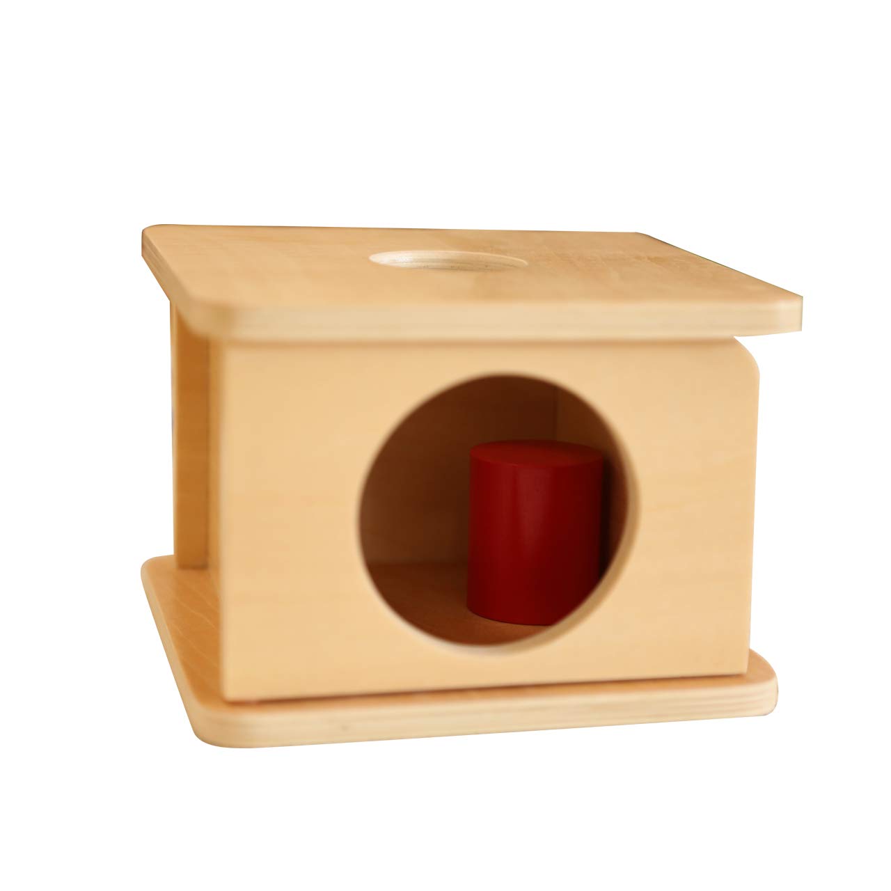 Montessori Imbucare Box with Large Cylinder - Wooden Toddler Learning Toy for Fine Motor Skills, Hand-Eye Coordination - Perfect for Home & Preschool Educational Activities