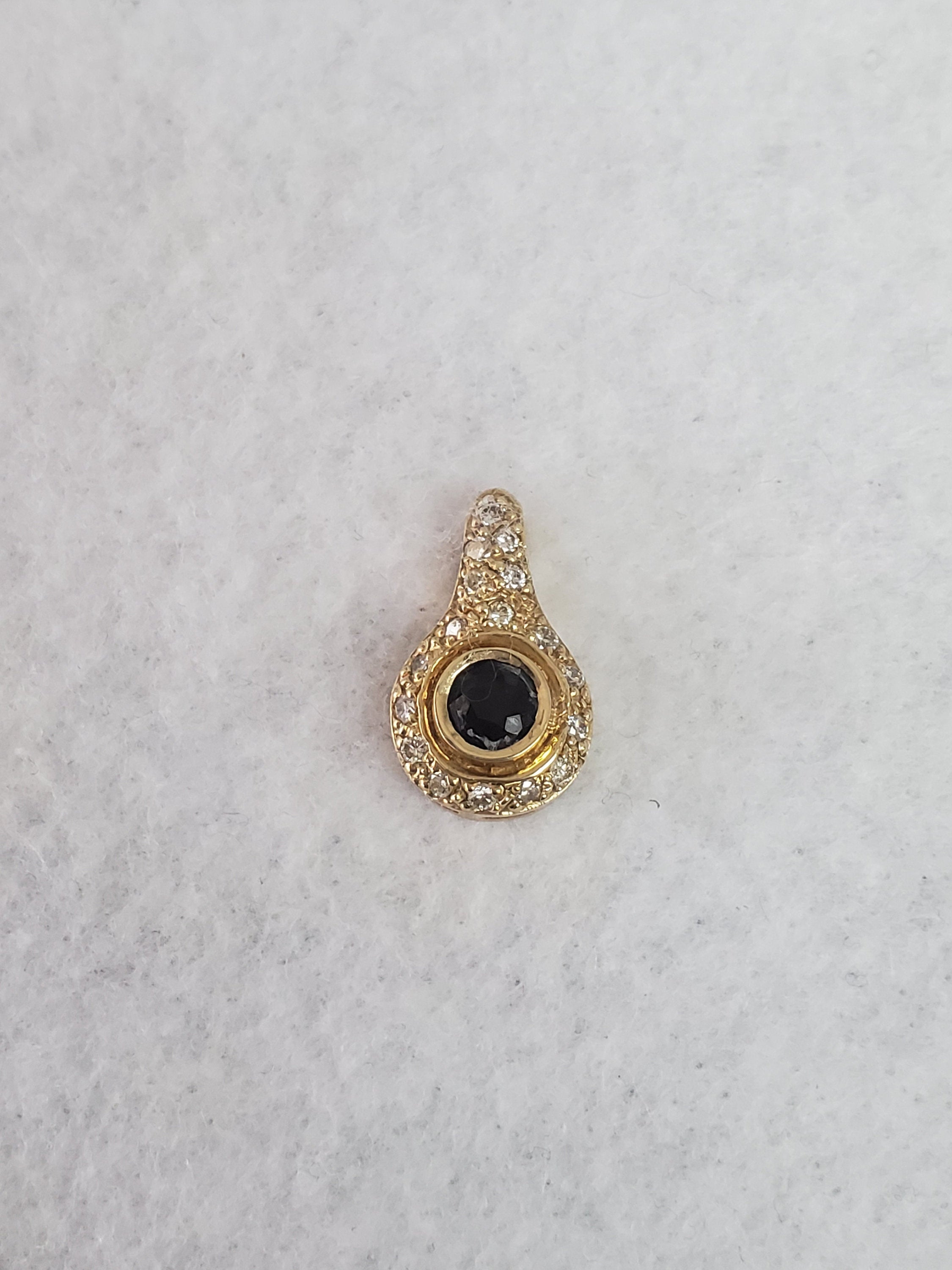 14k Yellow Gold Sapphire Diamond Pendant Necklace .54cttw - Elegant Jewelry Gift for Women, Perfect for Anniversaries & Special Occasions