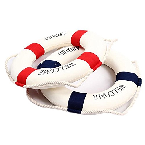 Nautical Lifebuoy Wall Decor - Blue Foam Life Ring for Home, Bar & Coastal Themed Rooms | Perfect for Beach House, Boat Cabin & Seaside Interior Design