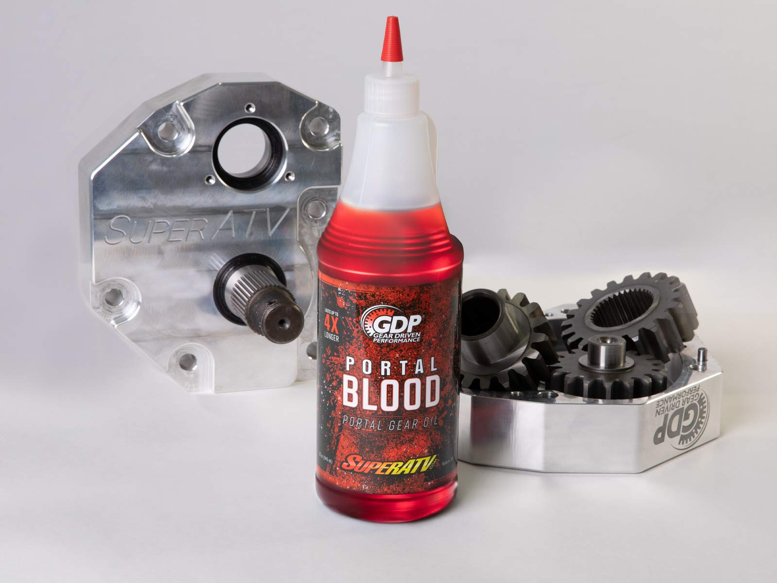 SuperATV Portal Blood High Performance Portal Gear Oil - 6 Pack (32 OZ Bottles) | Premium UTV/ATV Portal Gear Lift Lubricant | 4X Longer Lasting | Off-Road, Rock Crawling & Extreme Terrain Protection