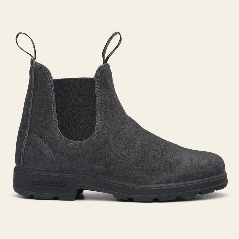 Blundstone Original 1910 Suede Leather Boots for Men & Women - Steel Grey Chelsea Boots | Comfortable Slip-On Work Boots for Outdoor, Hiking & Casual Wear