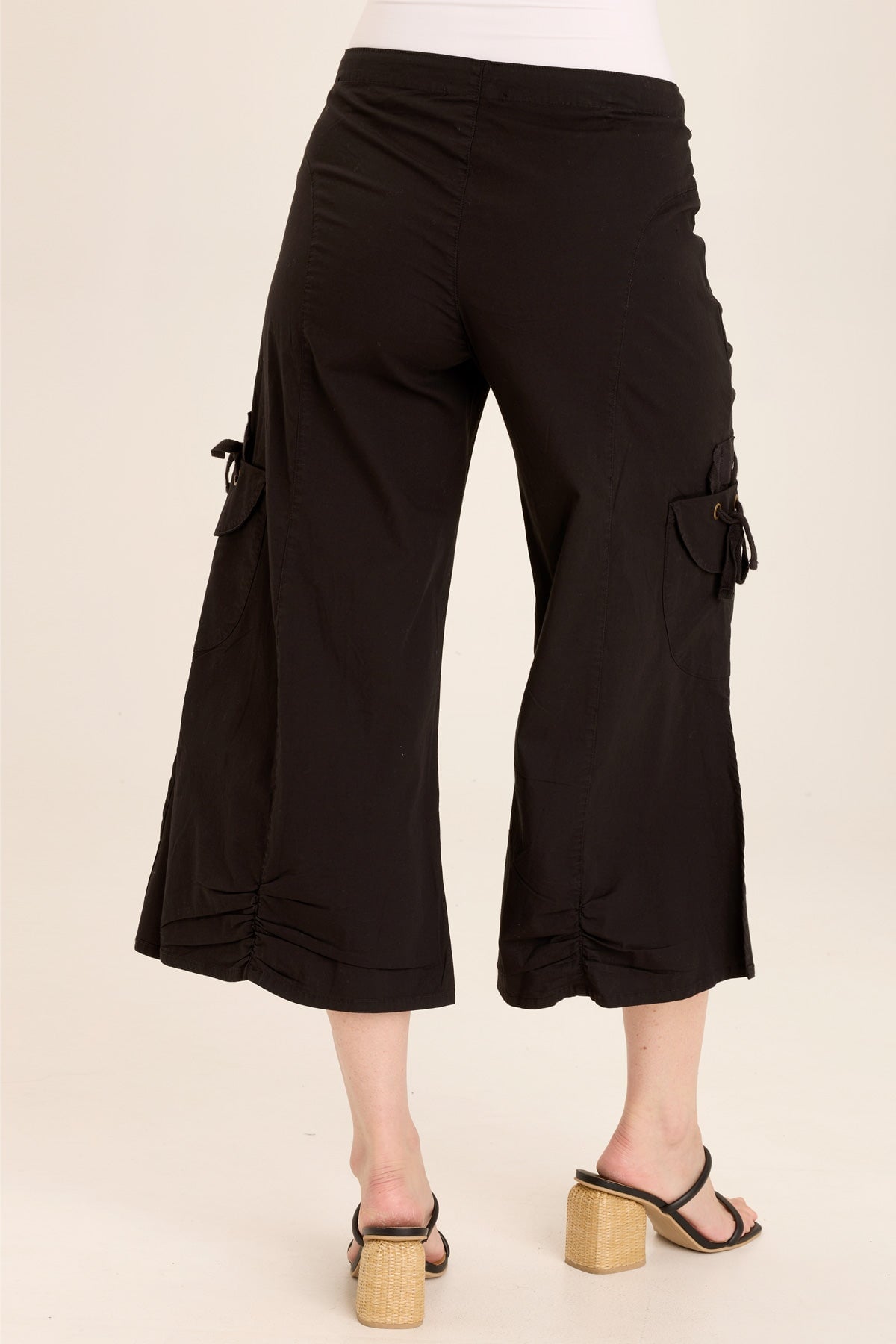 Cargo Gaucho Crop Pants for Women - High Waisted Utility Hiking Pants with Pockets | Perfect for Outdoor Adventures, Travel & Casual Wear