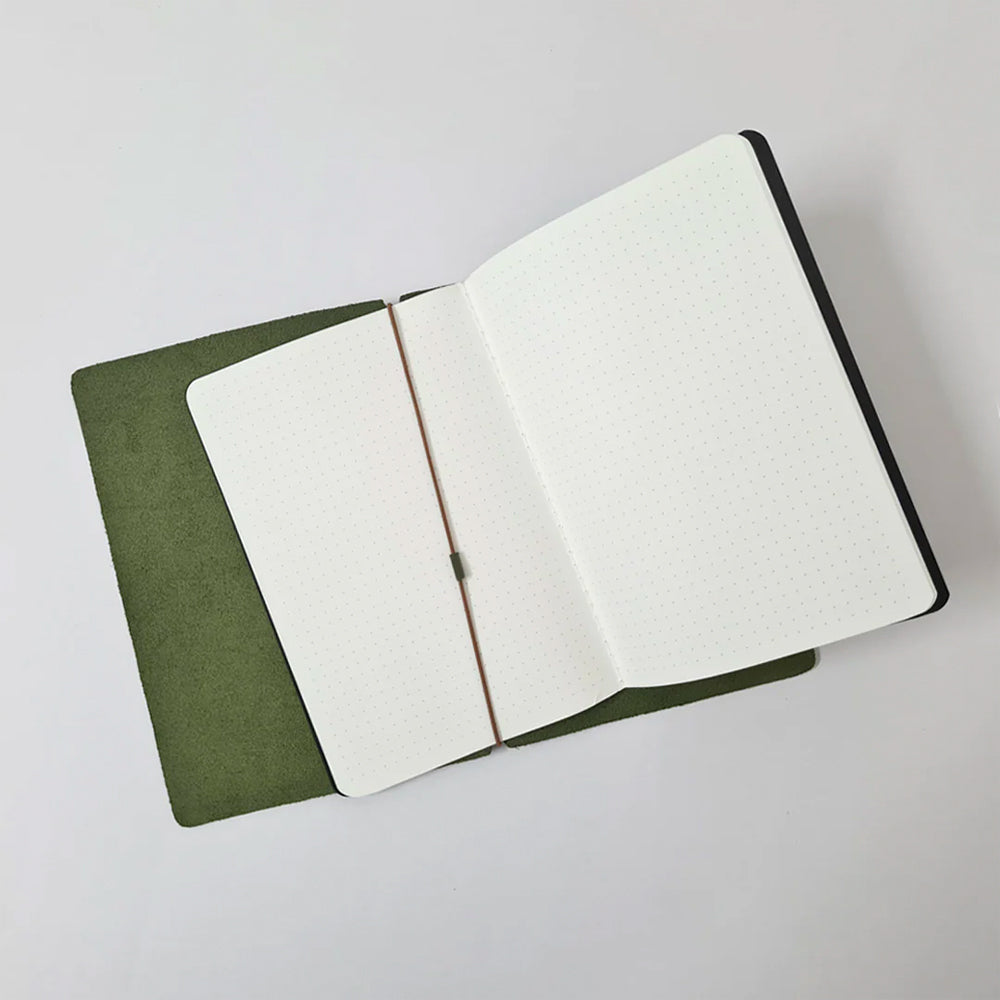 Premium Refillable Leather Journal for Writing & Sketching - Endless Explorer Green - Perfect for Travel, Note Taking & Creative Projects