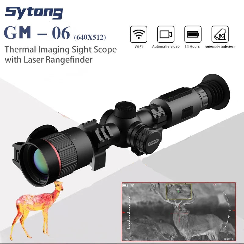 Sytong GM03/06 Thermal Scope with 640x512 & 384x288 Resolution | Auto Ballistic Calculation | Night Vision for Hunting | Perfect for Wildlife Observation, Security Surveillance & Outdoor Adventures