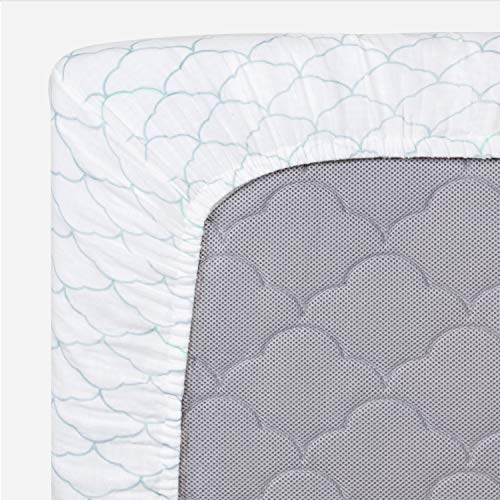 Organic Muslin Cotton Mini Crib Fitted Sheets 2-Pack - Breathable Soft Baby Bedding for 24