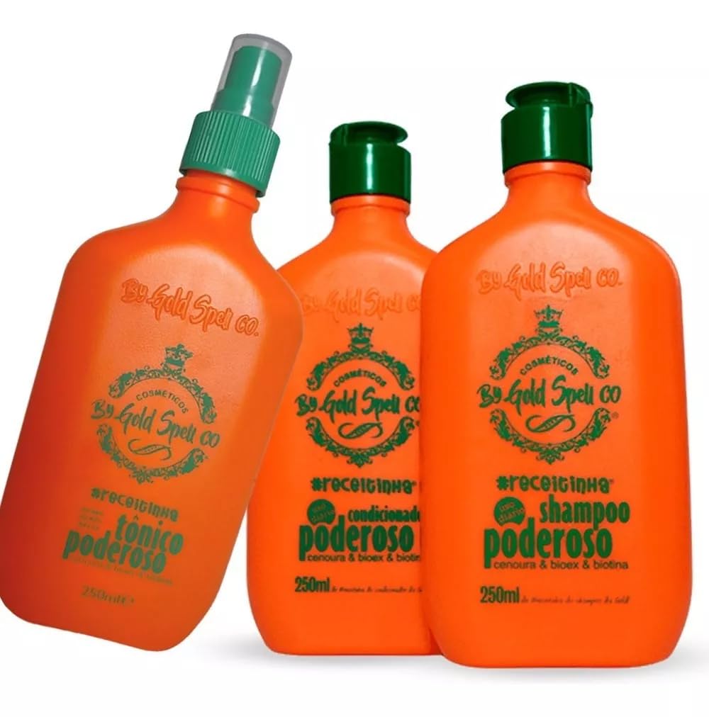 Gold Spell Tonic Shampoo & Conditioner Set - Powerful Hair Care Combo, 8.8 Fl Oz (Pack of 3) - Orange & White - For Damaged Hair Repair & Daily Moisturizing