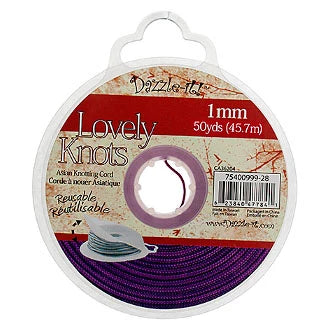 1mm Cardinal Purple Knotting Cord - 50 Yards for Jewelry Making, DIY Crafts & Macrame - Lovely Knots Premium Quality