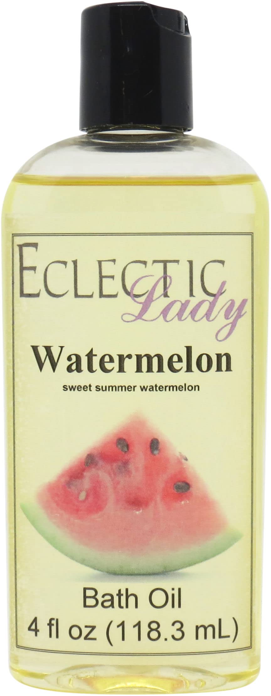 Eclectic Lady Watermelon Scented Bath Oil - Relaxing & Moisturizing Body Oil for Dry, Rough & Sensitive Skin - Daily Nourishing Shower Oil (4 oz) - Perfect for Spa Nights, Self-Care Routines & Gift Giving