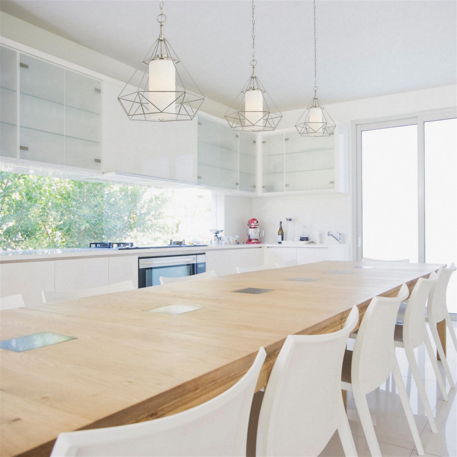 Westinghouse Modern Glass Float Pendant Light - Stylish Hanging Ceiling Fixture for Kitchen Island, Dining Room, and Bedroom Lighting