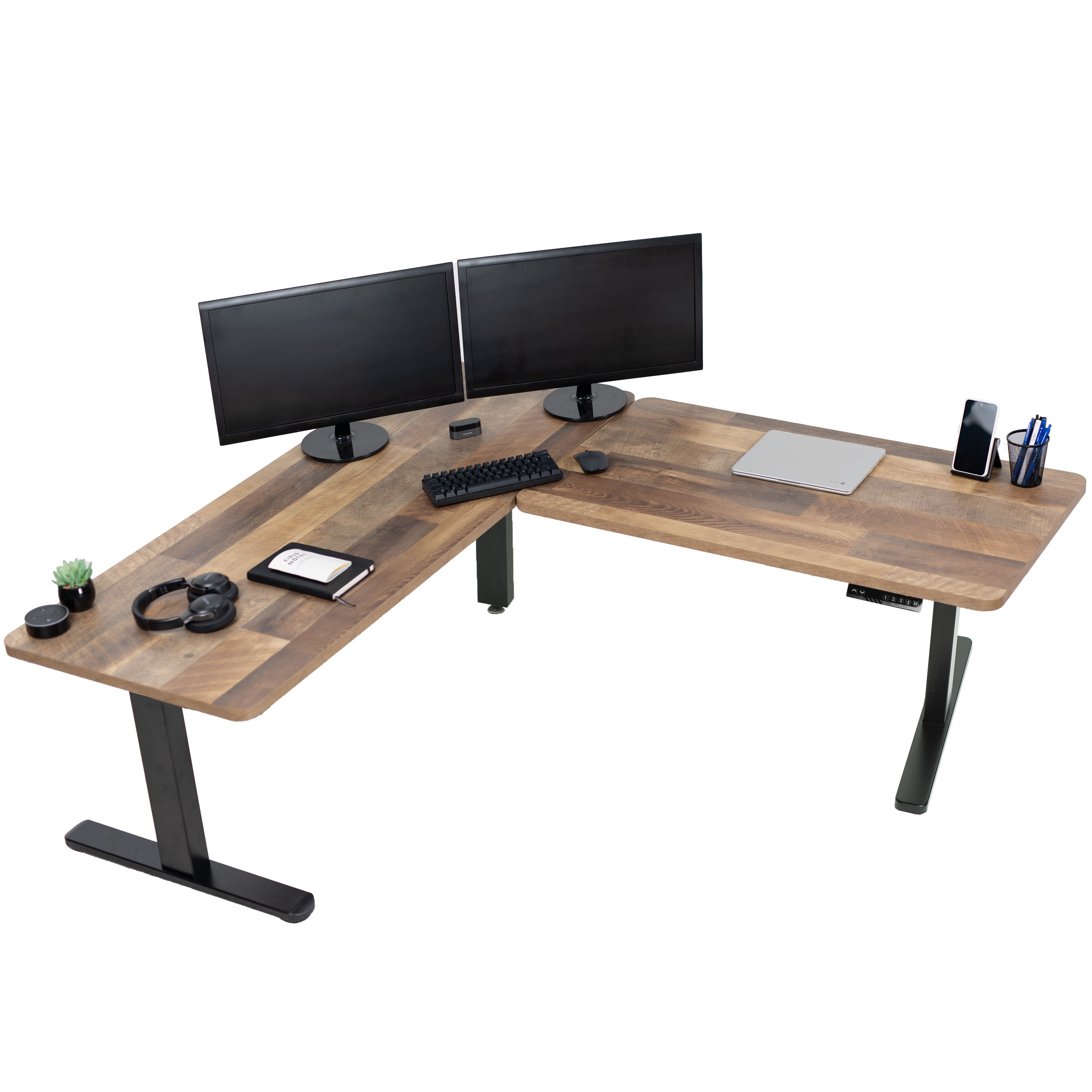3E Series Triple Motor Electric Standing Desk - Adjustable Height Corner Workstation for Home & Office - Perfect for Ergonomic Workspaces, Gaming Setups & Small Spaces