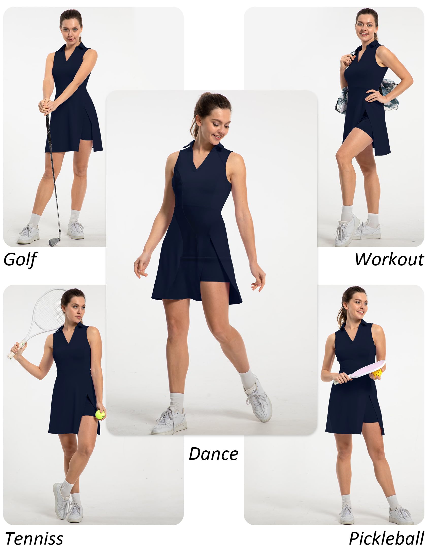 Women's Tennis & Golf Dress with Shorts & Pockets - Lightweight UPF 50+ Athletic Two-Piece Polo Dress for Summer Sports | Perfect for Tennis Matches, Golf Outings & Outdoor Activities