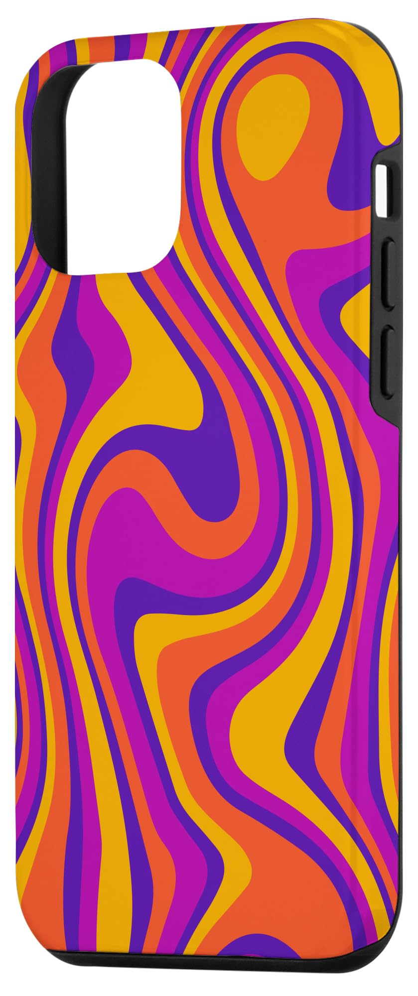 iPhone 12 Mini Retro Groovy Liquid Swirl Hippie 70s 80s Psychedelic Phone Case - Perfect for Music Festivals, Vintage Lovers, and Daily Protection