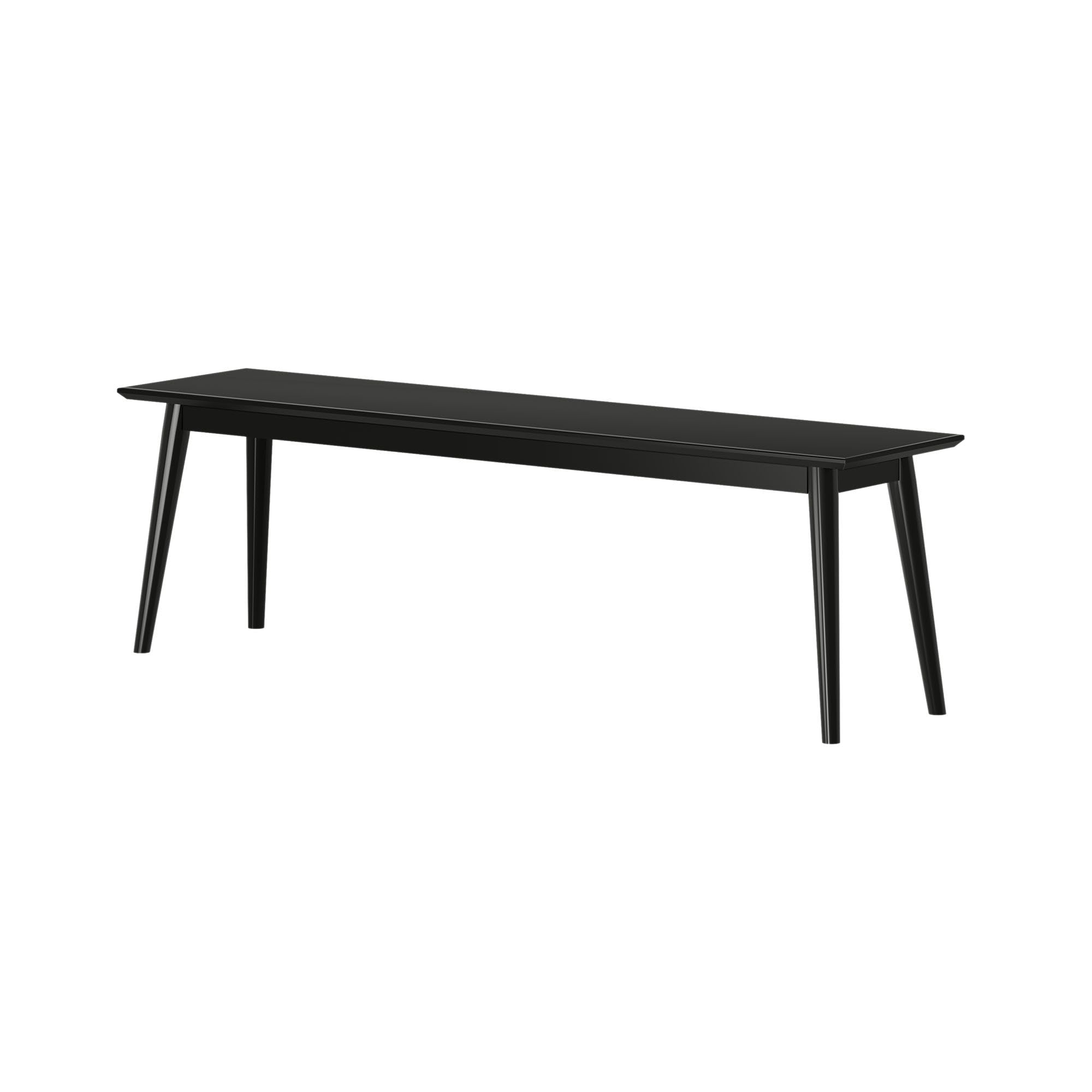 Mid Century Modern Dining Bench 59 Inch - Solid Wood Entryway & Dining Room Bench - Black - Perfect for Farmhouse, Kitchen, and Living Room Decor