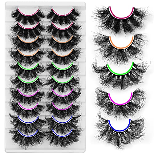 Dramatic False Eyelashes 10 Pairs - Fluffy Mink Lashes with D Curl & Full Volume (5 Styles) for Glamorous Eye Makeup | Perfect for Parties, Weddings & Special Occasions