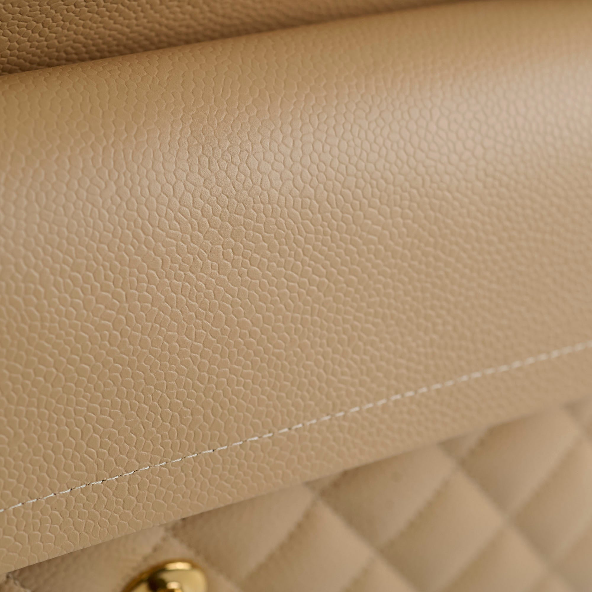 Chanel Classic Double Flap Bag in Caviar Leather Beige Gold Hardware - Timeless Luxury Handbag for Women, Perfect for Work, Evening Events & Special Occasions