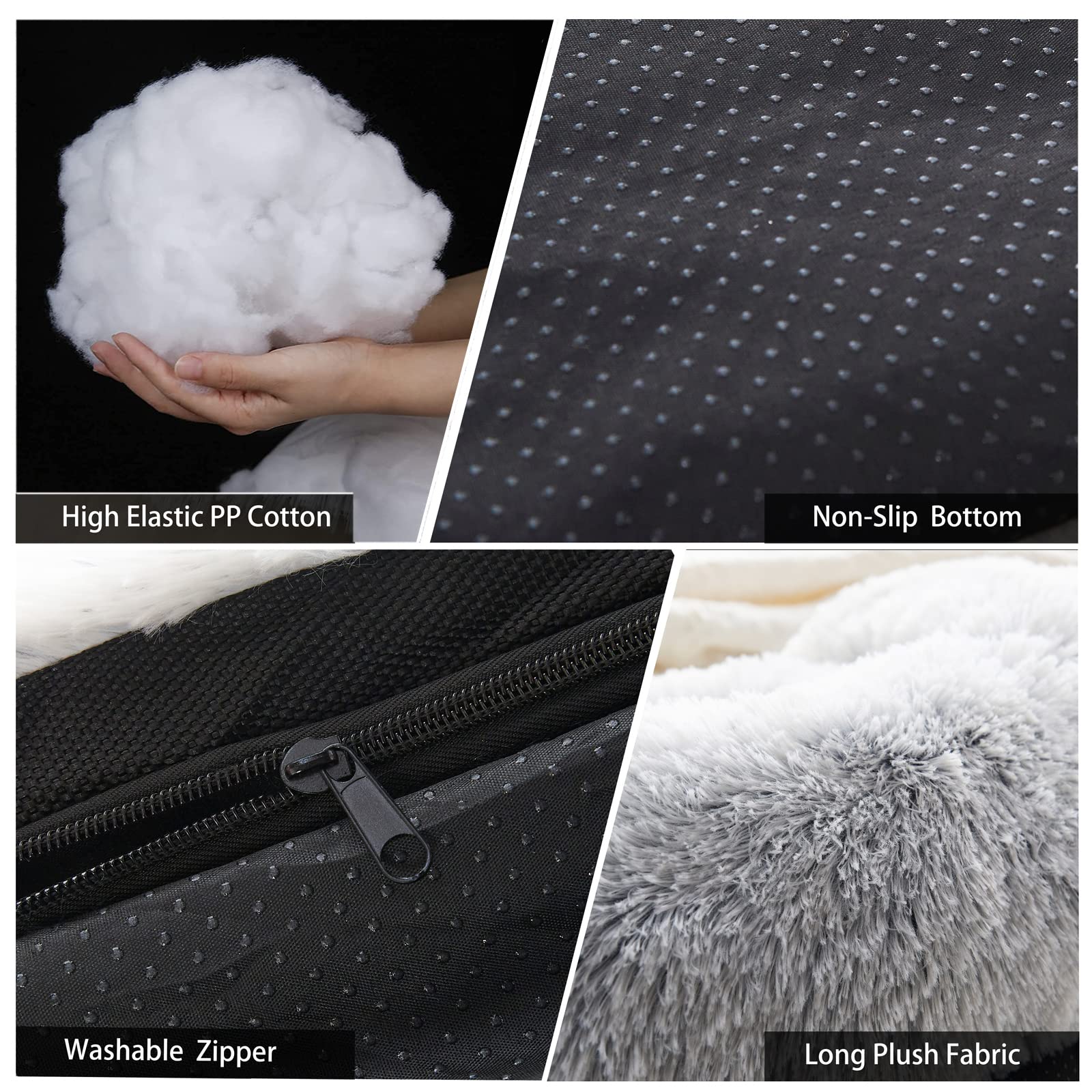 Waterproof Calming Dog Bed - Plush Pet Couch Protector & Sofa Mat with Soft Neck Bolster - Machine Washable Gradient Brown Small - Perfect for Anxiety Relief, Crate Training & Living Room Furniture Protection