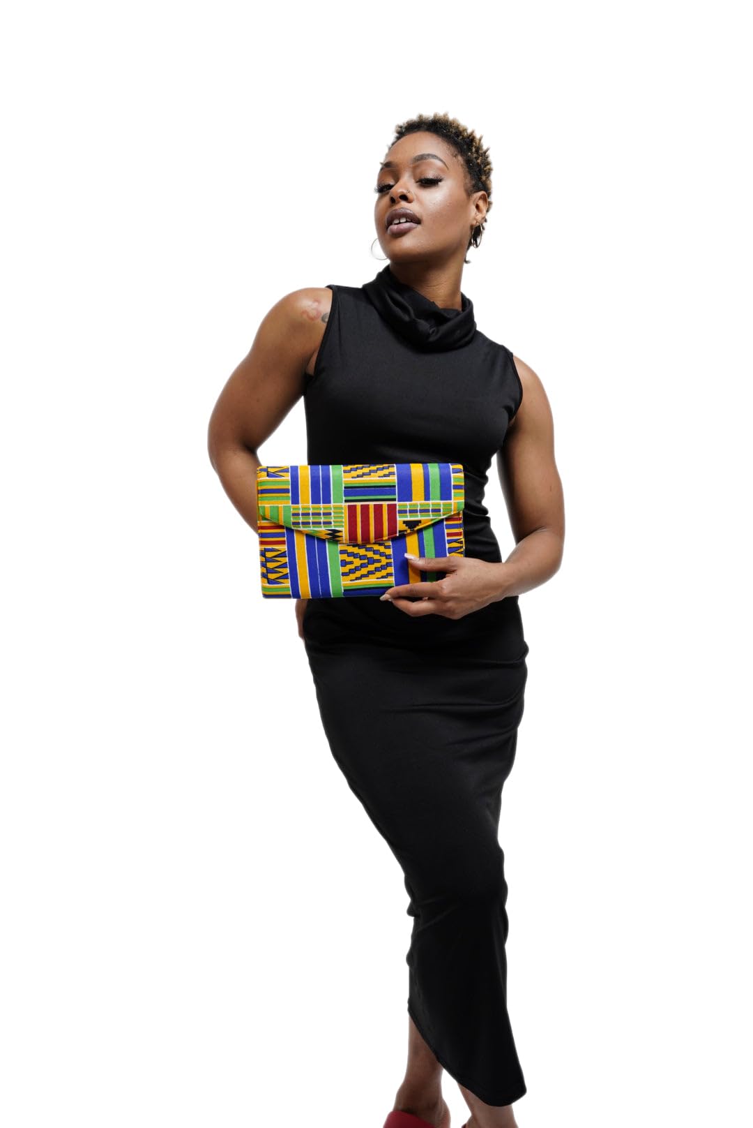 Stylish African Print Clutch Purse for Women - Handmade Ankara Fabric Evening Bag - Perfect for Parties, Weddings & Special Occasions
